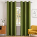 Moss Green Blackout Bedroom Curtains 90 Inch Long Light Blocking (Moss Green / 42"W x 90"L (Pack of 2))