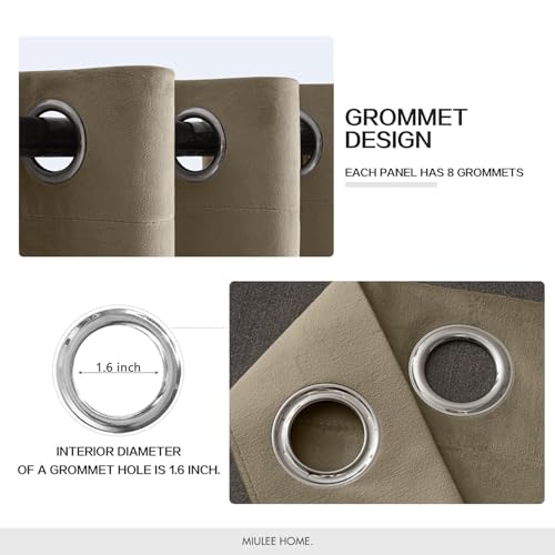 Velvet Curtains Taupe 52 x 108 Inch Length Set of 2 (Taupe / 52"W x 108"L (Pack of 2))