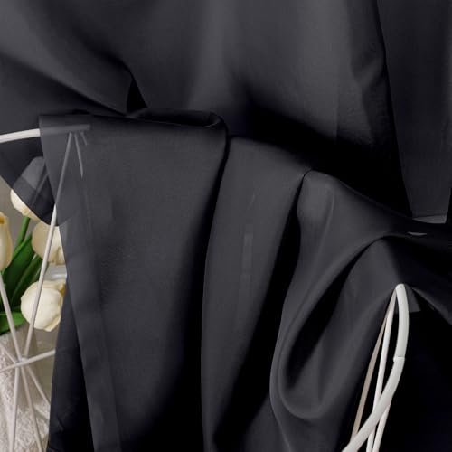 Black Sheer Curtains 84 Inches Long 2 Panel Sets (Black / 42"W x 84"L (Pack of 2))