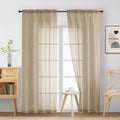 Taupe Sheer Curtains 84 Inches Long 2 Panels (42"W x 84"L (Pack of 2) / Taupe)