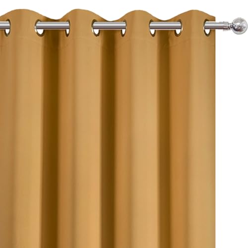 Mustard Yellow Thermal Blackout Curtains (Mustard Yellow / 52"W x 72"L (Pack of 2))
