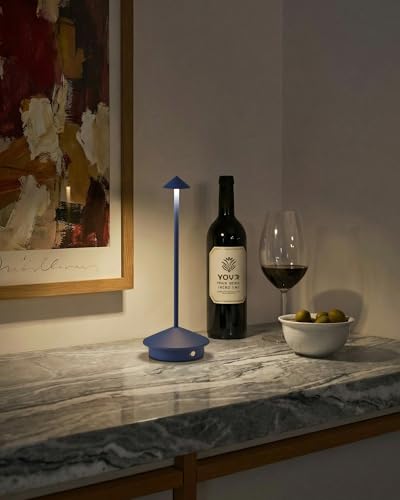 Modern Cordless Table Lamp Set of 2 (Blue (2 Pack))