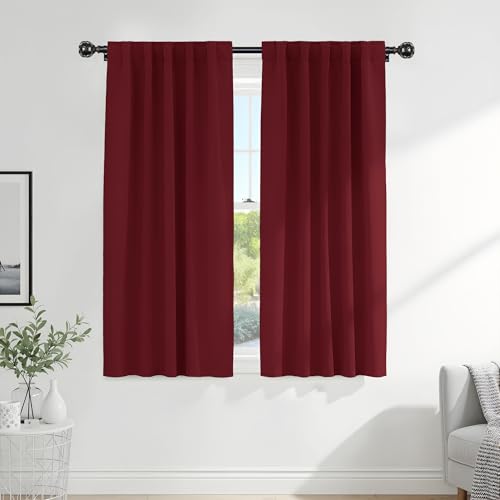 Bedroom Window Panels (Red / 42"W x 63"L (Pack of 2))
