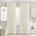 Cream Back Tab Blackout Curtains 52x90 Inch Long 2 Panels Set (Cream / 52"W x 90"L (Pack of 2))