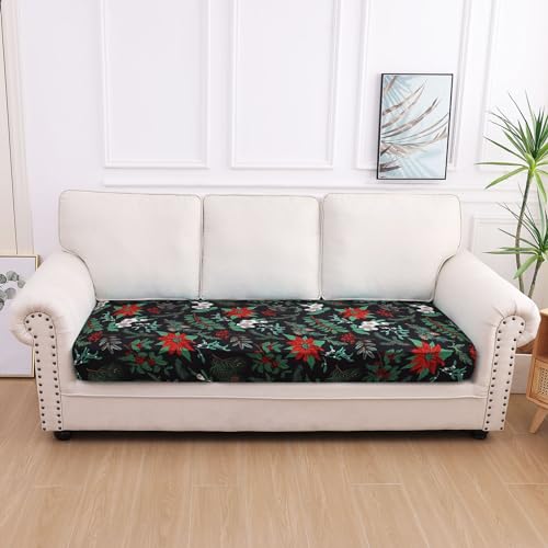 Printed Couch Cushion Covers (Dark Red / Seat Cover Large)