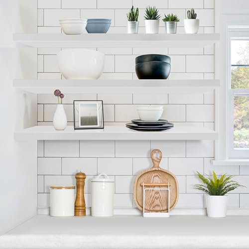 Floating Shelves for Wall Storage (White / 48 Inch / 2 Pack)