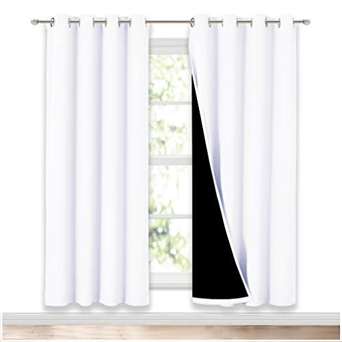 White Blackout Curtains for Nursery 52" Wide x 72" Long 2 Panels (Pure White / 52"W x 72"L (Pack of 2))
