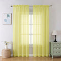Lemon Sheer Curtains 84 Inches Long 2 Panels Set for Living Room (42"W x 84"L (Pack of 2) / Lemon)