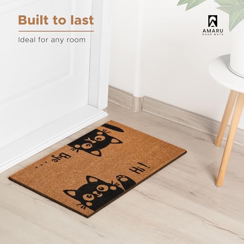 Coir Welcome Mat (Hi-bye Cat / 24x36)