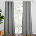 Thermal Insulated Curtains (Silver Grey / 42"W x 90"L (Pack of 2))