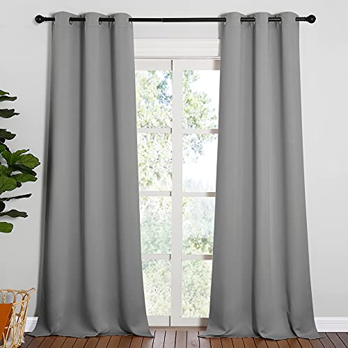 Thermal Insulated Curtains (Silver Grey / 42"W x 90"L (Pack of 2))