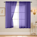 Purple Sheer Curtains 63 Inch Length 2 Panels (42"W x 63"L (Pack of 2) / Purple)