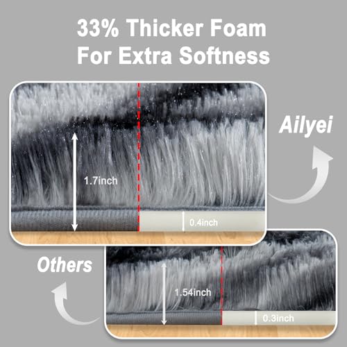 Soft Runner Rugs for Bedroom Hallways (2' x 6' (1 pc) / Black and White)