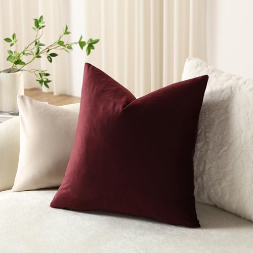 Throw Pillow Covers 18x18 Burgundy (Burgundy / 18" x 18" (Pack of 2))