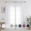 White Sheer Curtains 108" inches Length 2 Panels Set (White / 42"W x 108"L (Pack of 2))