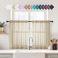Taupe Small Sheer Curtains 2 Panels Set (Taupe / 42"W x 36"L (Pack of 2))