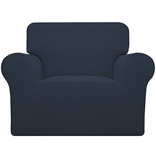 Stretch Chair Slipcover with Arm Washable Dark Blue (Small Chair / Dark Blue)