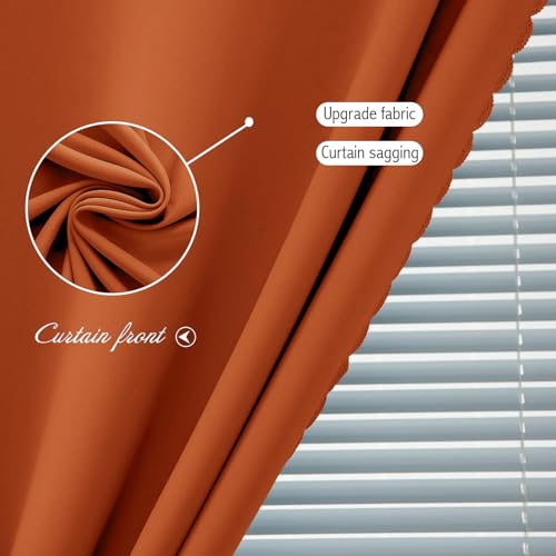 Self Adhesive Curtains Portable Blackout Curtain Simple and Easy to Install Bedroom Window Thermal Lnsulated Kitchen Room Darkening Black Small Drapes (47"W x 96"L (Pack of 1) / Orange)