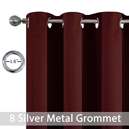 Room Darkening Curtains 52x63 inch Length Burgundy Red (Burgundy Red / 52"W x 63"L (Pack of 2))