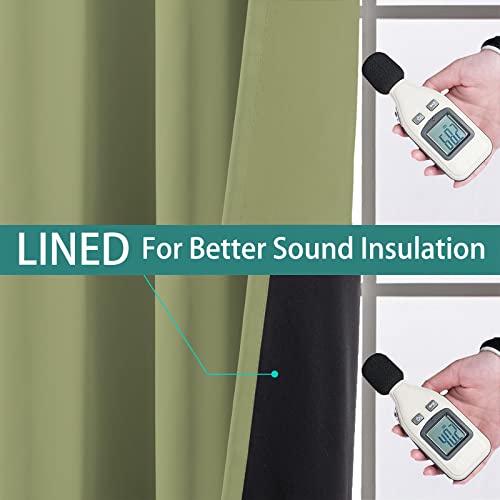 Sage Blackout Curtains 84 Inches Long for Bedroom 52" Wide 1 Panel (52"W x 84"L (Pack of 1) / Sage Green)