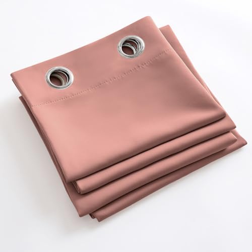 Dusty Rose Blackout Bedroom Curtains Drapes 84 Inch Long 52"x84" (Dusty Rose / 52"W x 84"L (Pack of 2))