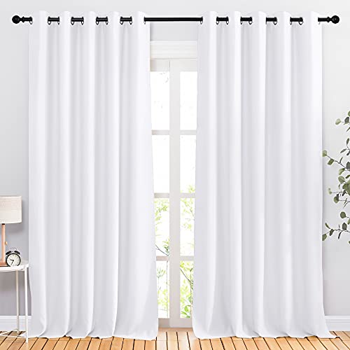 White Room Darkening Draperies and Curtains (Pure White / 66"W x 90"L (Pack of 2))