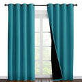 100% Blackout Curtains 86 inches Long (Peacock Teal / 55"W x 86"L (Pack of 2))