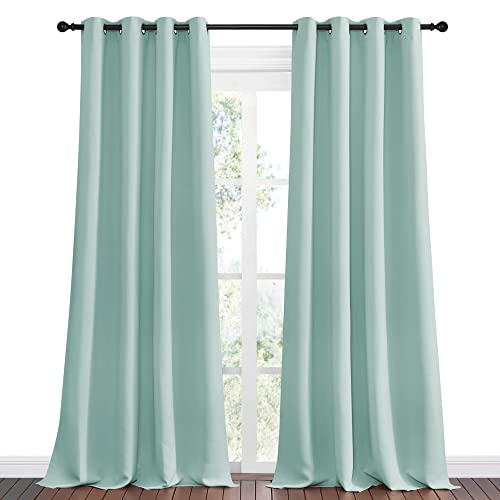 Blackout Curtains for Office (Aqua / 55"W x 102"L (Pack of 2))
