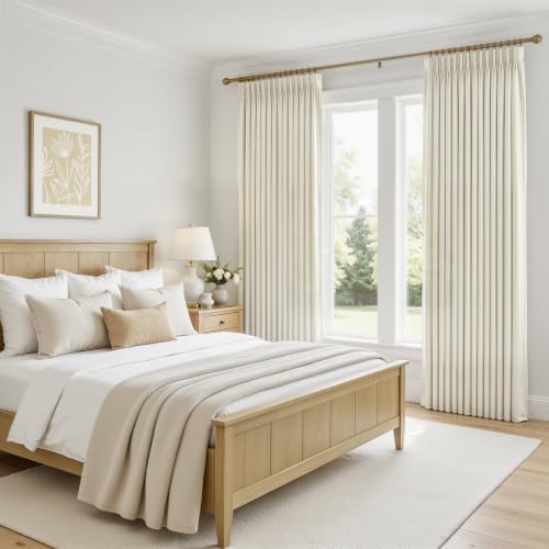 Viral Pinch Pleat Semi Sheer Cream 90 Inch Living (Cream / 40"W x 90"L (Pack of 2))