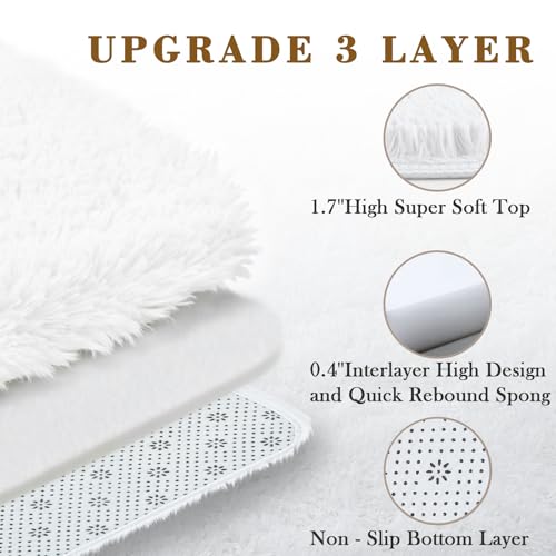 6x9 Shag Area Rug for Living Room (White / 6' x 9' (Rectangular))