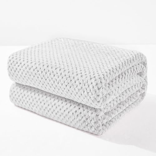 Soft Waffle Fleece Bed Blanket King Size (Heather Gray / 90x104 in)