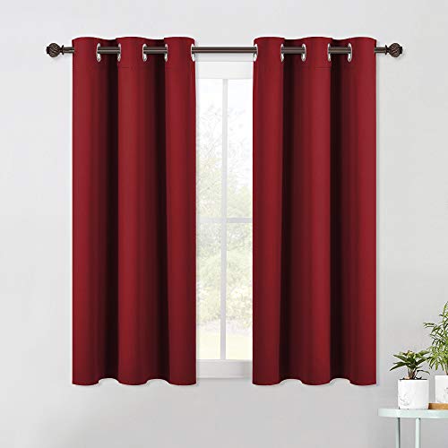 Blackout Curtains & Drapes for Bedroom (Burgundy Red / 34"W x 48"L (Pack of 2))