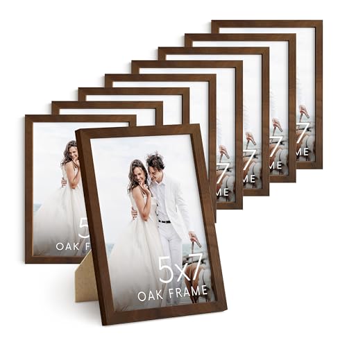 Walnut Wood 5x7 Picture Frames (Set of 09 / Walnut Oak / 5x7 in)
