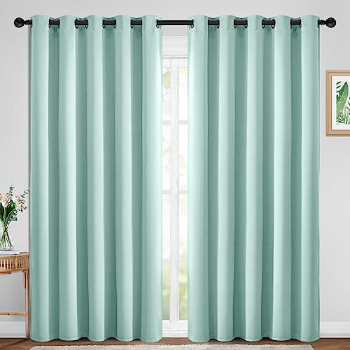 Room Darkening Curtains 70x84 inch Length Aqua (Aqua / 70"W x 84"L (Pack of 2))