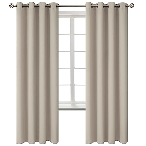 Room Darkening Curtains 72 Inches Long (Camel / 52"W x 72"L (Pack of 2))