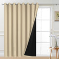 Beige 100% Blackout Patio Door Curtain Panels W100 x L84 (100"W x 84"L (Pack of 1) / Beige)