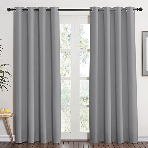 Blackout Curtain & Drape 84 inch Length (Silver Grey / 52"W x 84"L (Pack of 1))