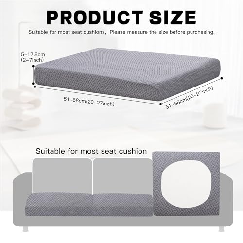 8Pcs Outdoor Cushion Covers (Gray Checkered / 8PCS)