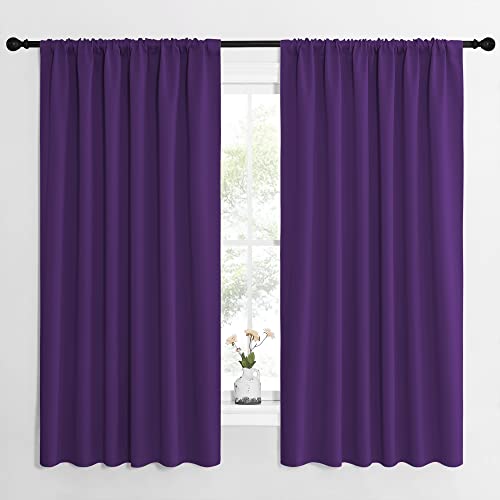 Living Room Curtains for Window (Royal Purple / 62"W x 63"L (Pack of 2))