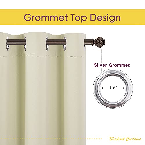 Blackout Beige Curtains and Drapes (Beige / 34"W x 40"L (Pack of 2))