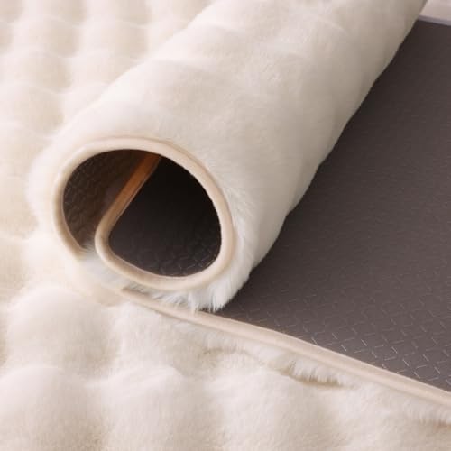 Creamy White Rabbit Plush Rug 6'x9' (Creamy White / 6' x 9' (Rectangular))