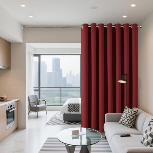 Blackout Patio Sliding Door Curtains (Burgundy Red / 60"W x 72"L (Pack of 1))
