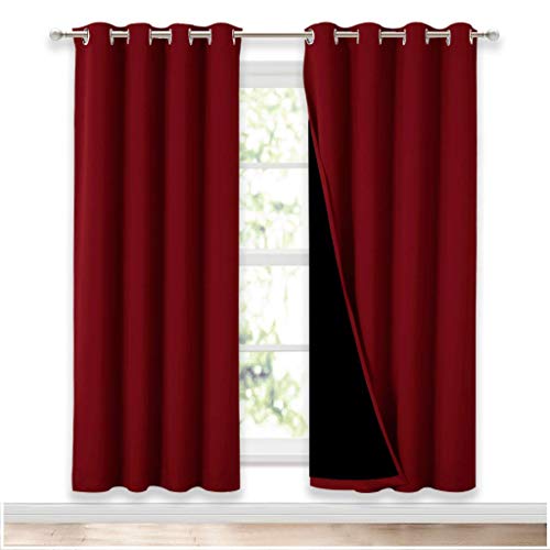 Living Room Completely Shaded Draperies (Burgundy Red / 52"W x 72"L (Pack of 2))