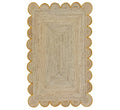 Scalloped Natural Jute Area Rug (2'6"x6' (Runner) / Yellow)
