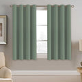 Blackout Curtain for Bedroom Small Window Kitchen Blackout Curtains 45 inch Length Energy Saving Solid Grommet Blackout Drape (52"W x 45"L (Pack of 1) / Green Bay)