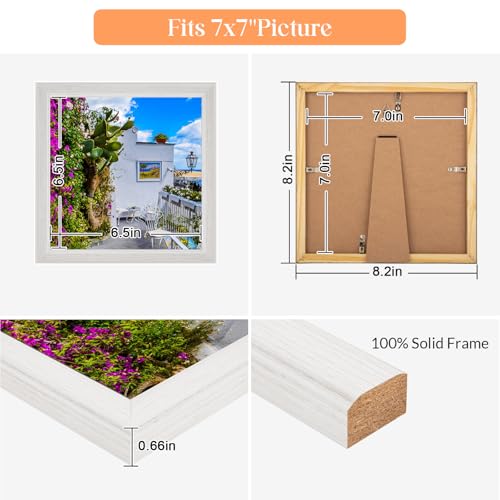 7x7 Wood Frame White (White / 7x7)