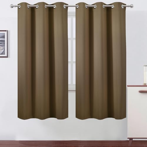 Brown Thermal Blackout Curtains (Brown / 42"W x 72"L (Pack of 2))
