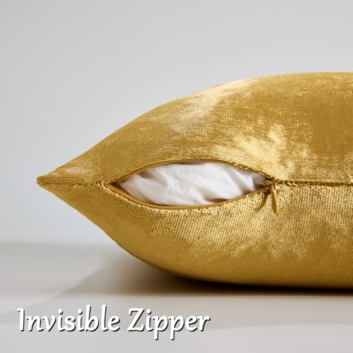 Gold Velvet Pillow Covers 20x20 Decorative Pillows Pack of 2 (Gold / 20" x 20" (Pack of 2))