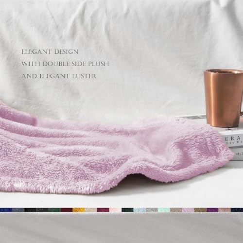 Fuzzy Large Fleece Throw Blanket for Couch (Light Purple / 50x70 IN)