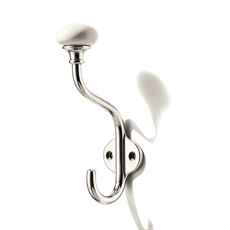5 Pack Zinc Alloy Polished Nickel Coat Hooks Modern (Polished Nickel)